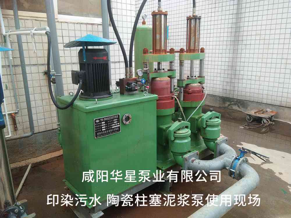 印染污水處理廠使用YBH250-30節能柱塞泥漿泵客戶案例
